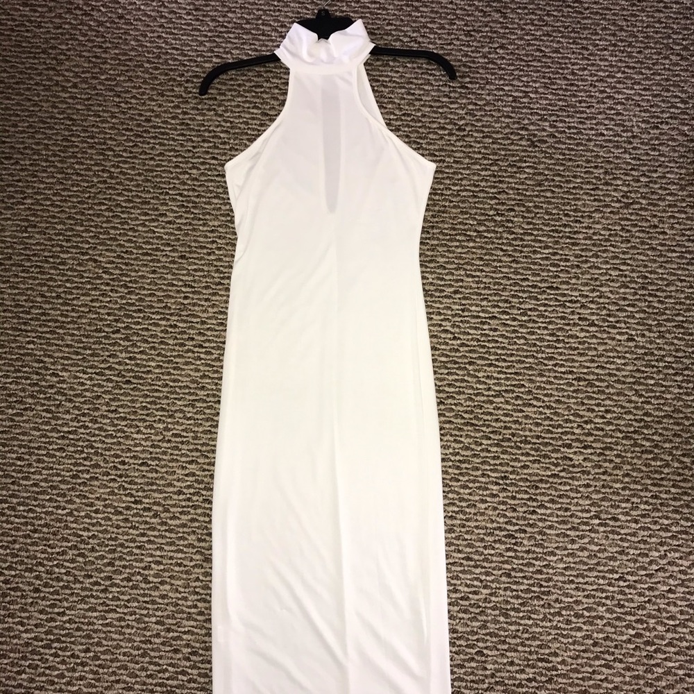 white long dress, (cotton, polyester, spandex)